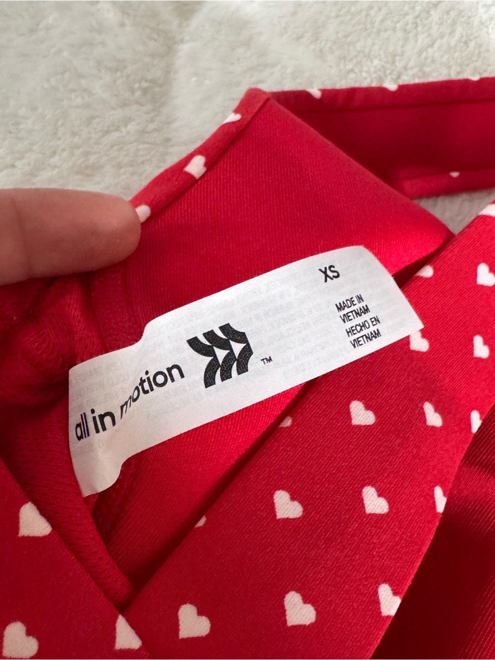 All in Motion Red Heart Ruffle Activewear Set Leggings Sports Bra XS - Picture 3 of 10